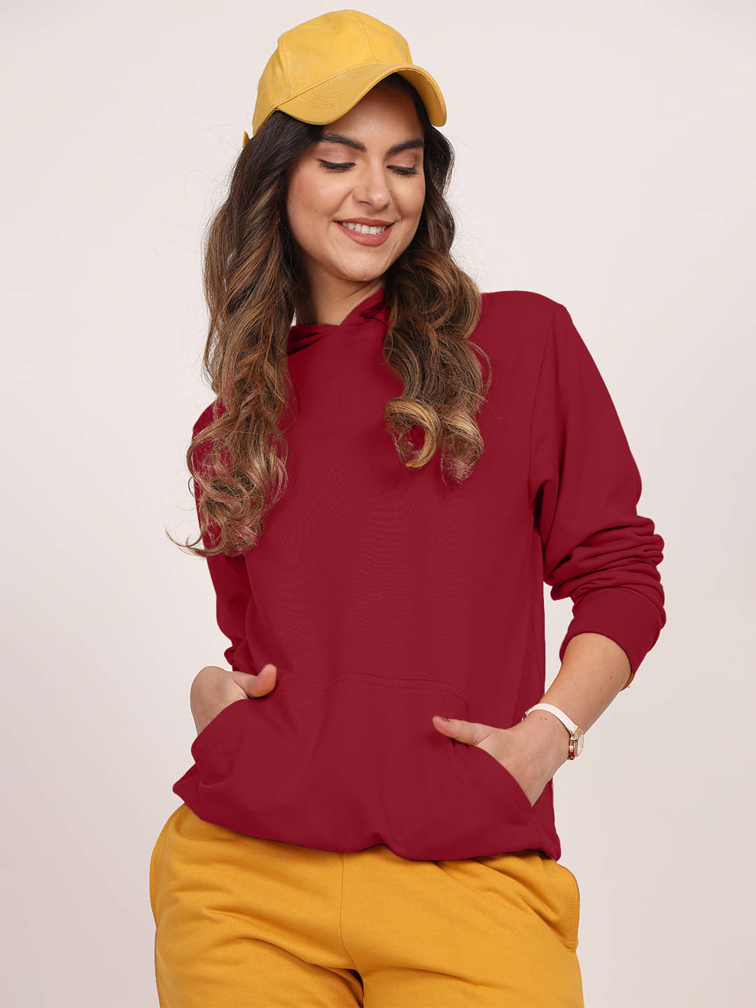     			Leotude Fleece Women's Hooded Sweatshirt ( Maroon )