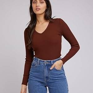 Louis Craft Women's Cotton Regular Top ( Coffee ) Louis Craft Women's Cotton Regular Top ( Coffee )