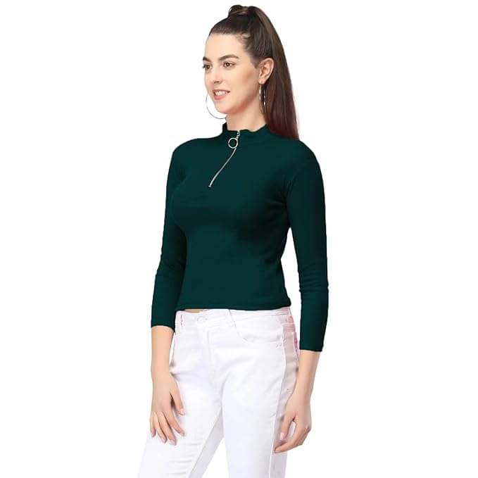     			Louis Craft Women's Cotton Regular Top ( Green )