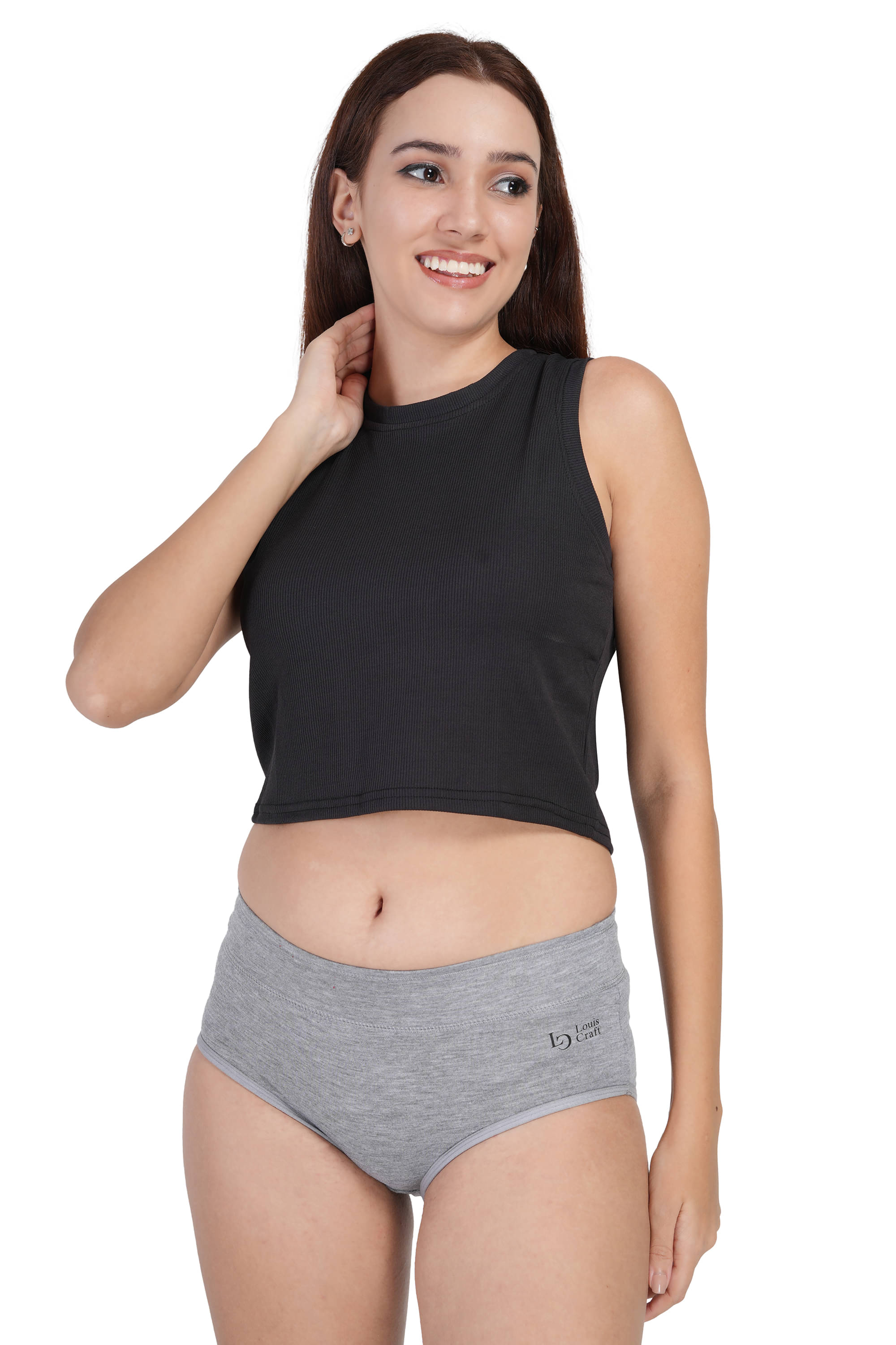 Louis Craft Pack of 1 Cotton Lycra Hipster For Women ( Grey ) Louis Craft Pack of 1 Cotton Lycra Hipster For Women ( Grey )