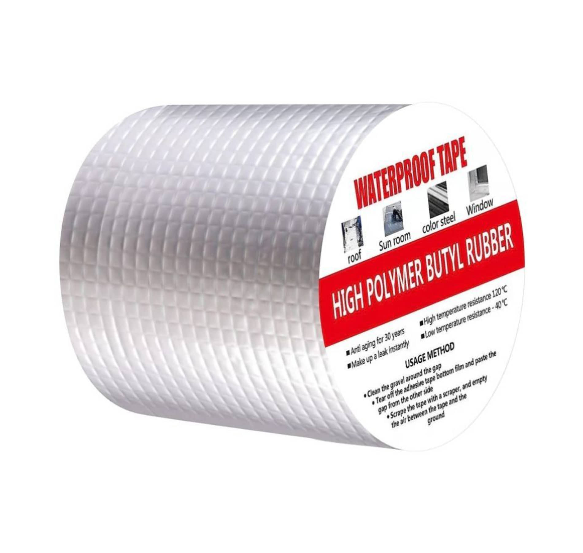 Magnique Waterproof Leakage Repair Adhesive Aluminium Foil Butyl Tape for Pipe Roof Water Leakage Surface Crack 10cm-5mtrs