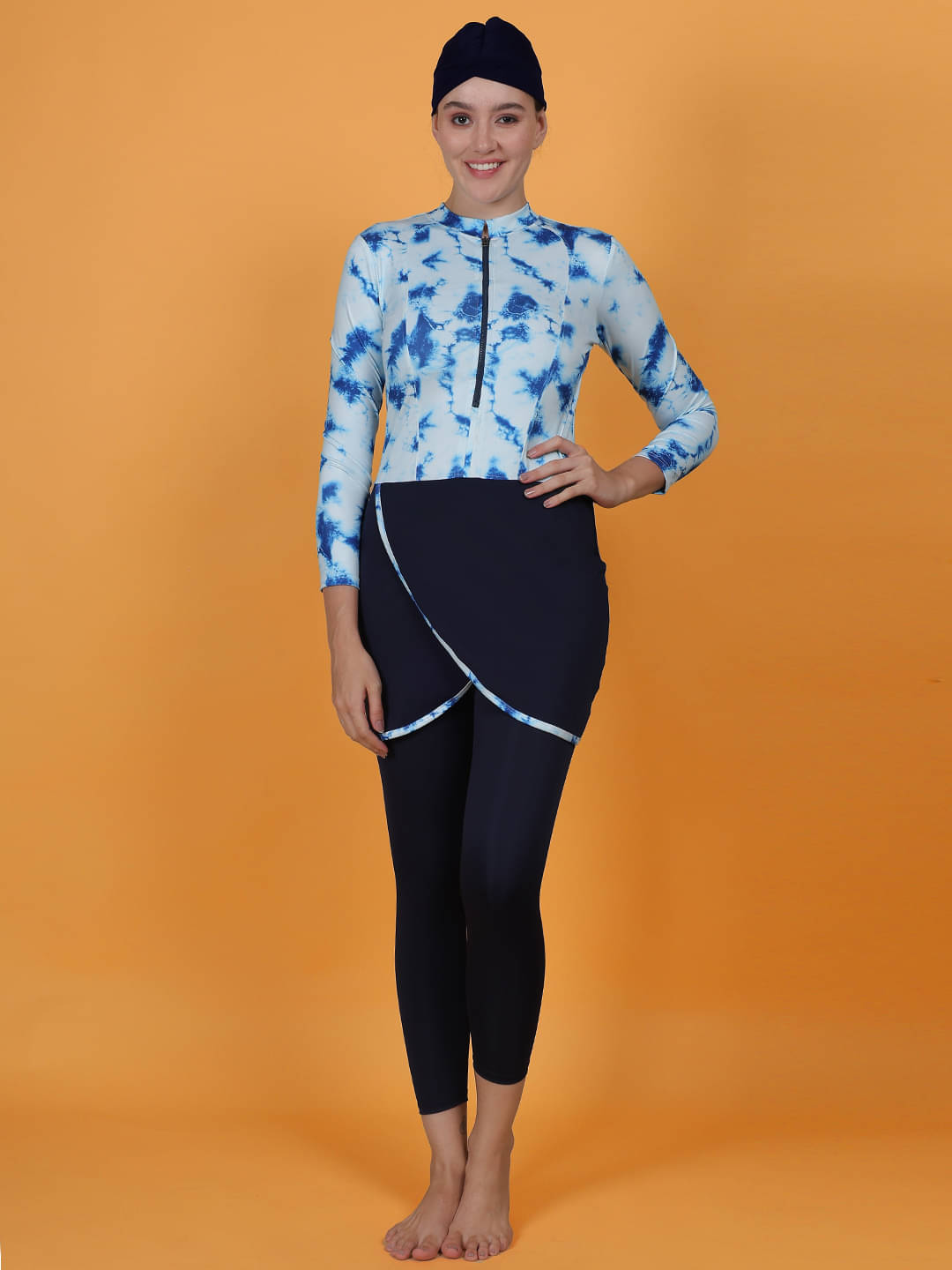 N-Gal Polyester Blue Muslim Swimwear/Burkini - Single     			N-Gal Polyester Blue Muslim Swimwear/Burkini - Single