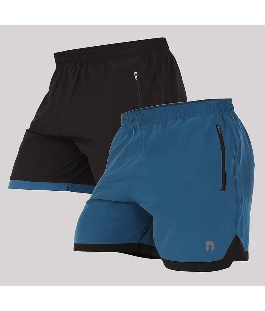 NEVER LOSE Multicolor Polyester Men's Cycling Shorts ( Pack of 2 )