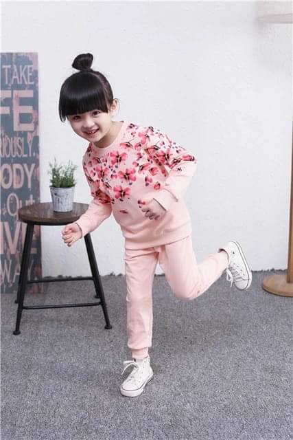     			Pink Angel Pack of 1 Girls Cotton Sweatshirt With Joggers ( Cream )