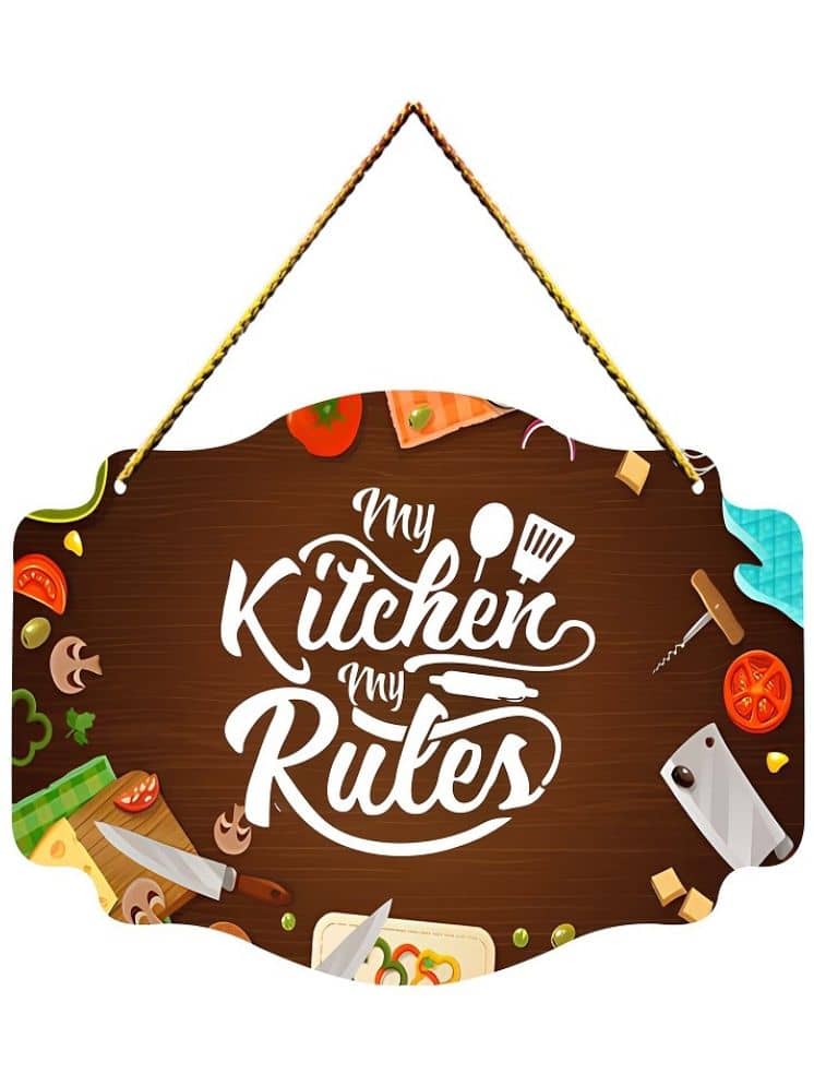 Positive Vibe Lifestyle Wood Kitchen decor wall hanging Wall Sculpture Brown - Pack of 1