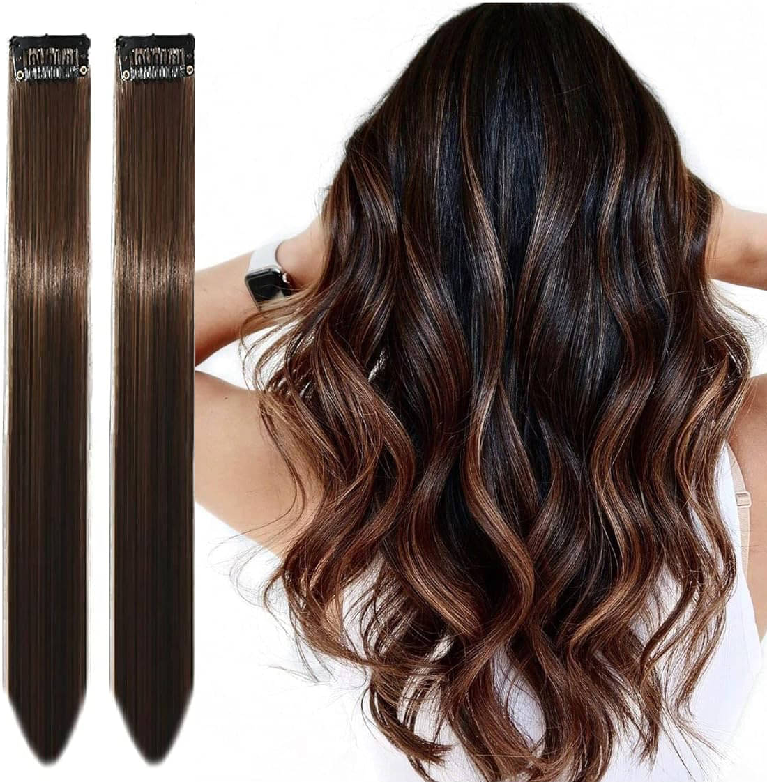 RITZKART - Medium Brown Clip In Hair Extension RITZKART - Medium Brown Clip In Hair Extension