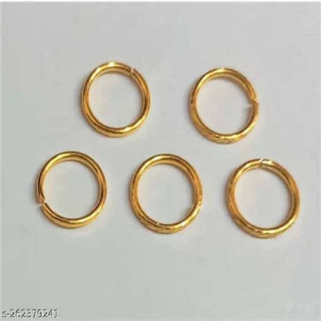     			Renu Creation Gold-plated, Rhodium Plated Brass, Metal, Alloy, Stone Nose Ring  (Pack of 5)