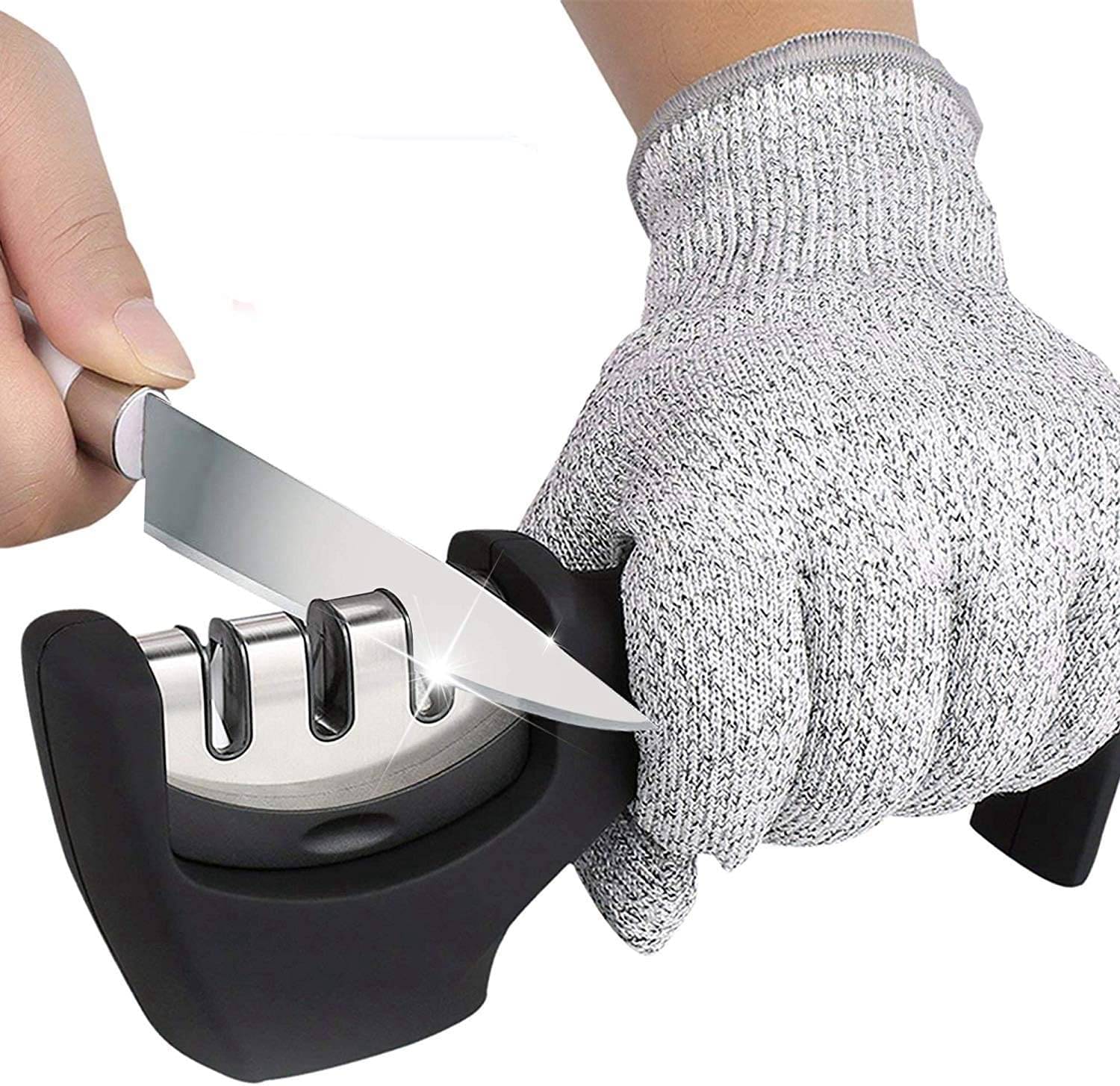     			SIBZ Manual Knife Sharpener Tool Metal Polish Stick 3 Stage Sharpening Tool for Kitchen 200 g
