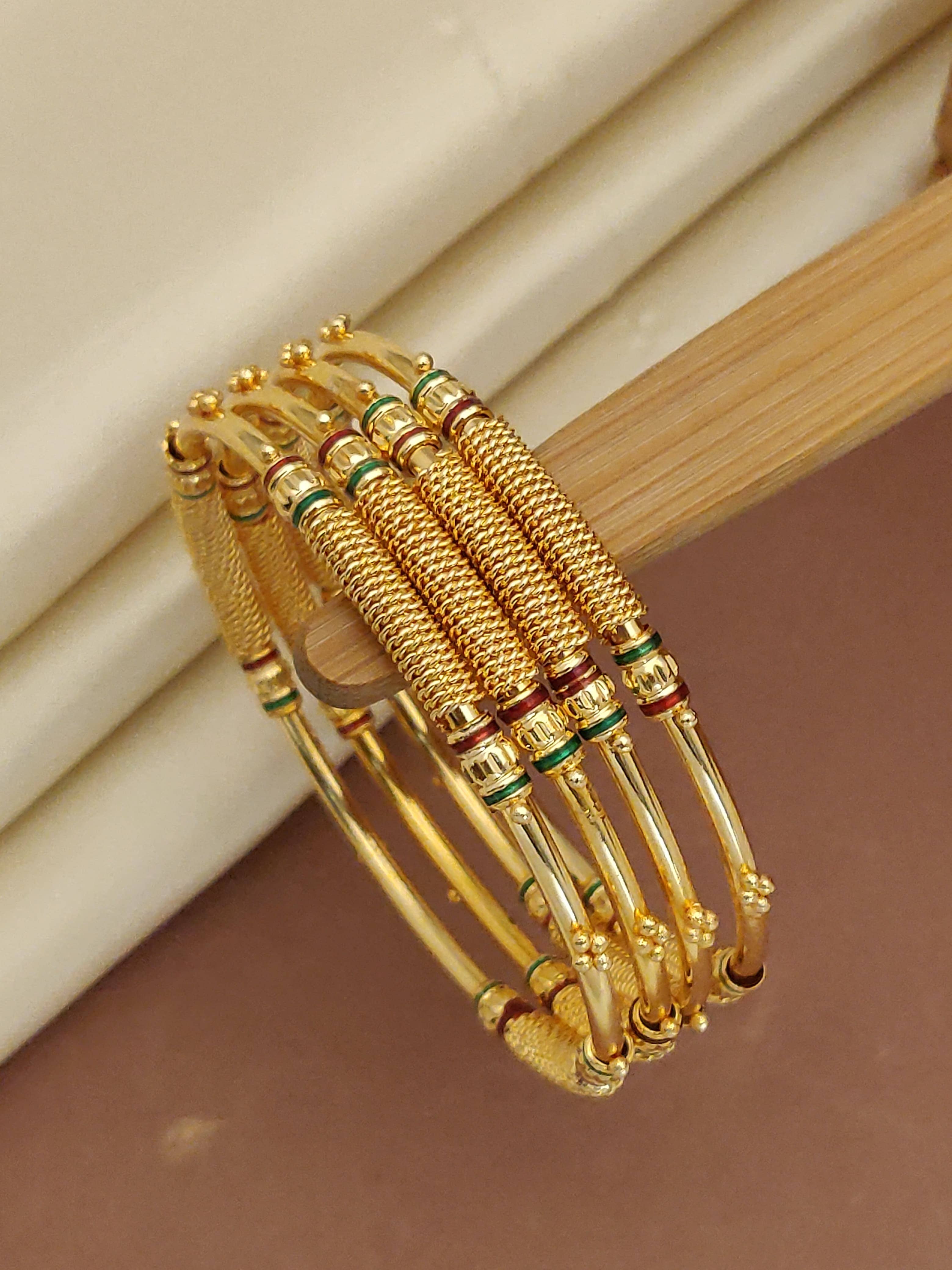 Shivay Fashion Gold Bangle Set ( Pack of 2 ) - Bangles & Bracelets | Buy online on ZillyBuy