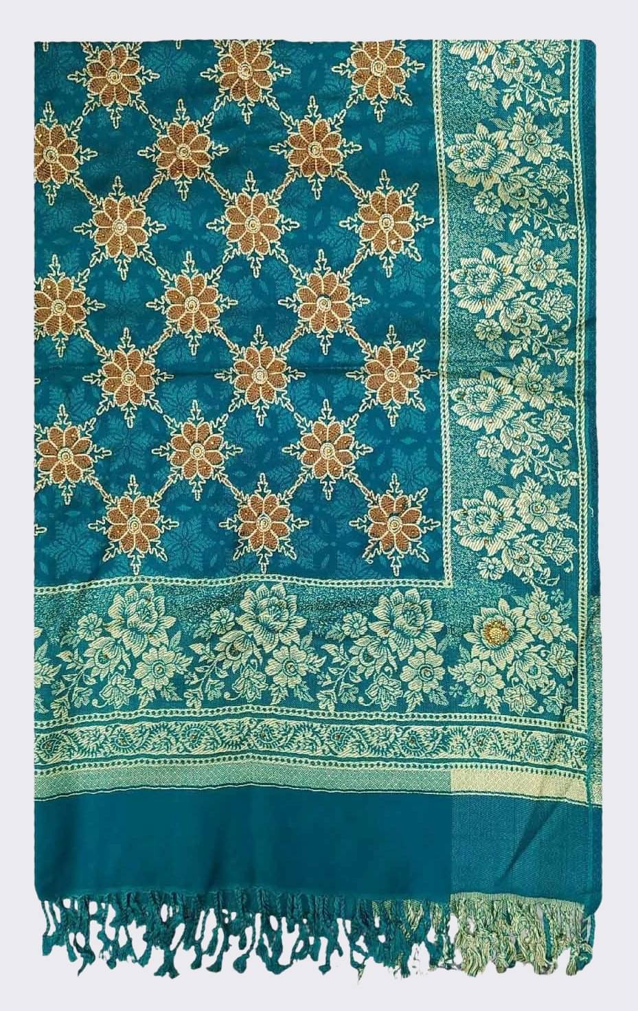     			Soul Essence Blue Printed Shawl - ( Pack of 1 )