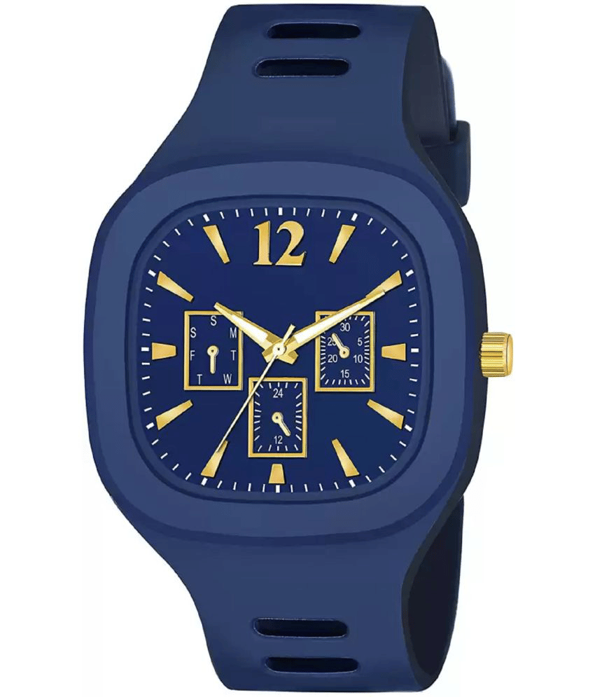     			Svats Blue Silicon Analog Men's Watch