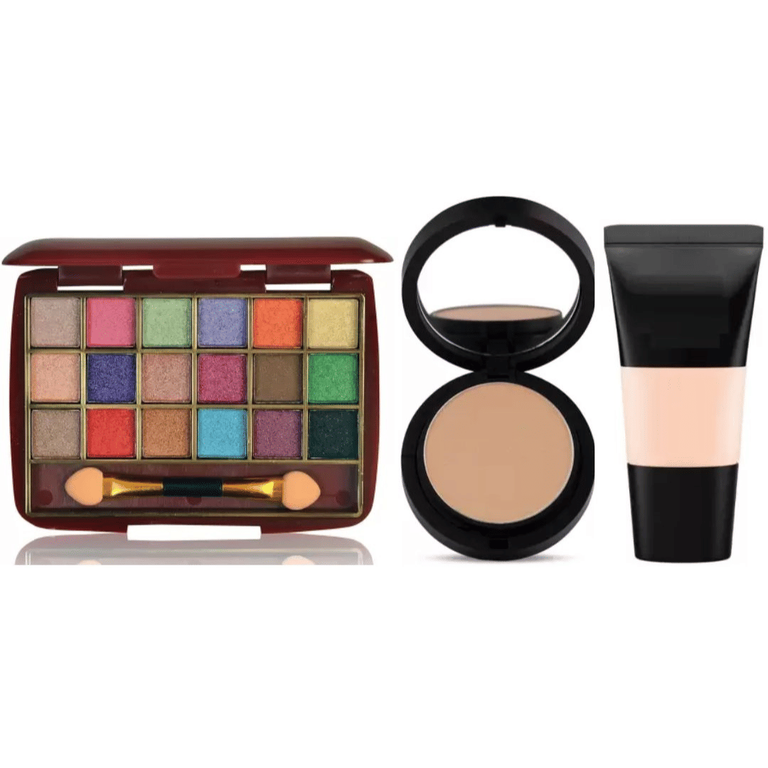     			swenky eyeshadow with compact & foundation (Pack of 3)