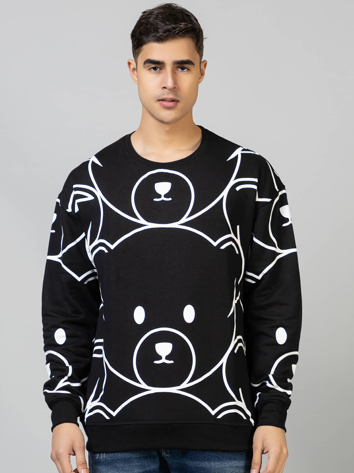 The Emperor Cotton Blend Round Neck Men's Sweatshirt - Black ( Pack of 1 )
