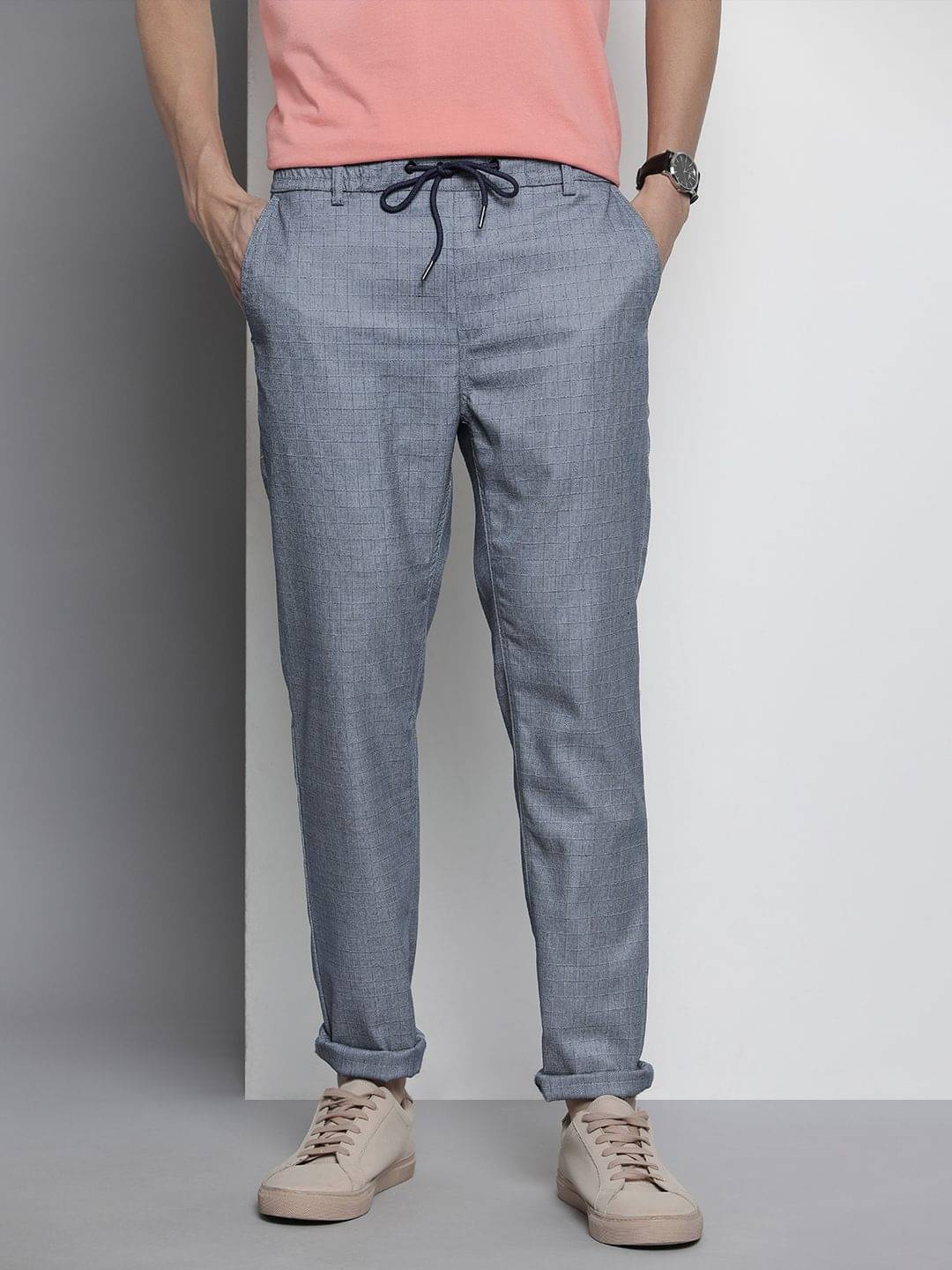     			The Indian Garage Co. Regular Flat Men's Formal Trouser - Blue ( Pack of 1 )