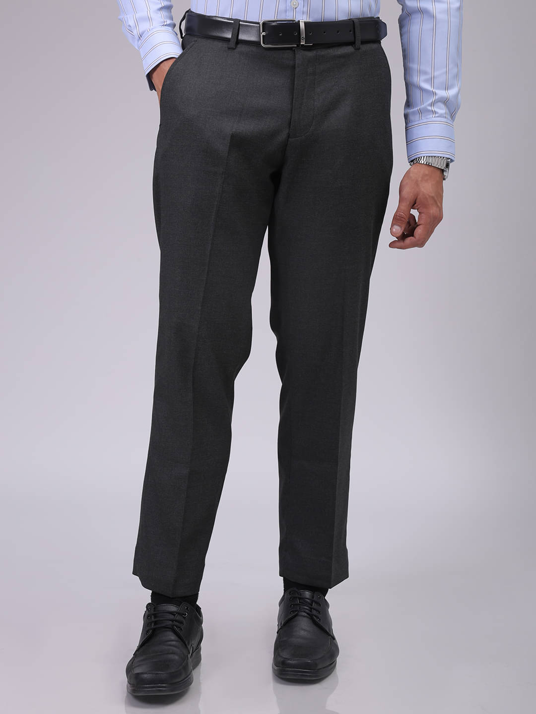    			The Indian Garage Co. Regular Flat Men's Formal Trouser - Blue ( Pack of 1 )