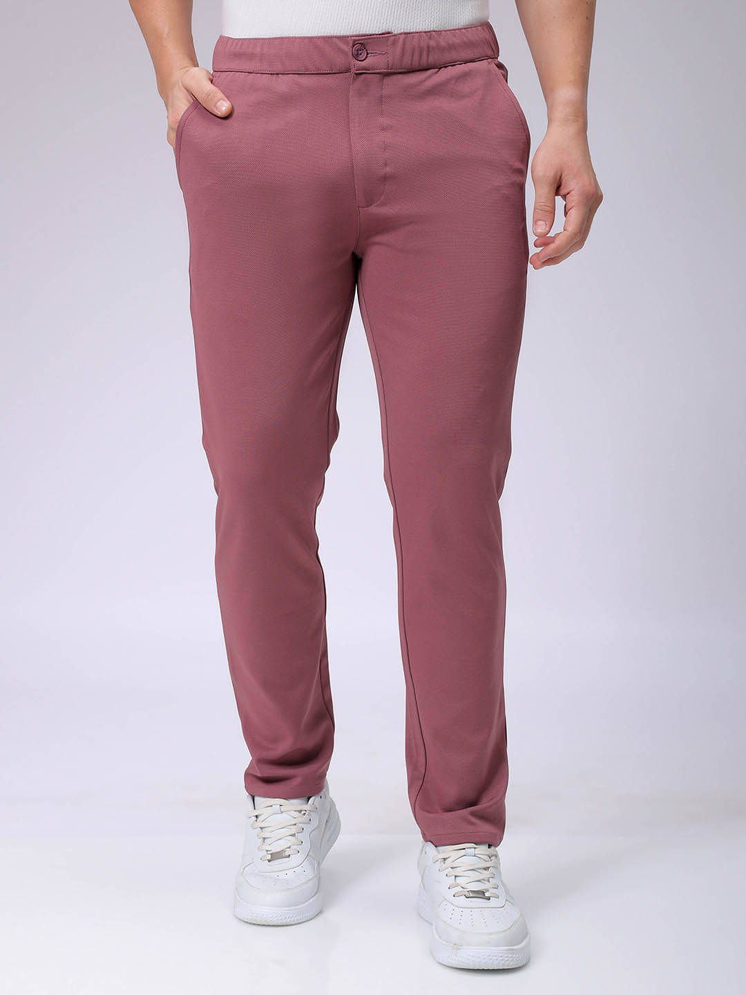     			The Indian Garage Co. Slim Flat Men's Formal Trouser - Red ( Pack of 1 )