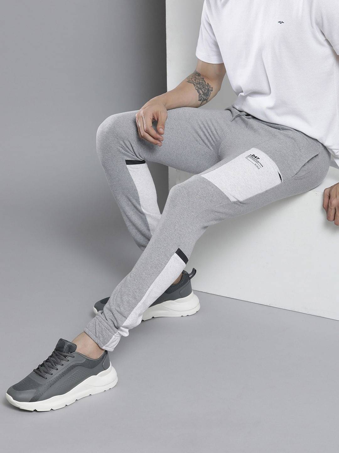     			The Indian Garage Co. Slim Flat Men's Joggers - Grey ( Pack of 1 )