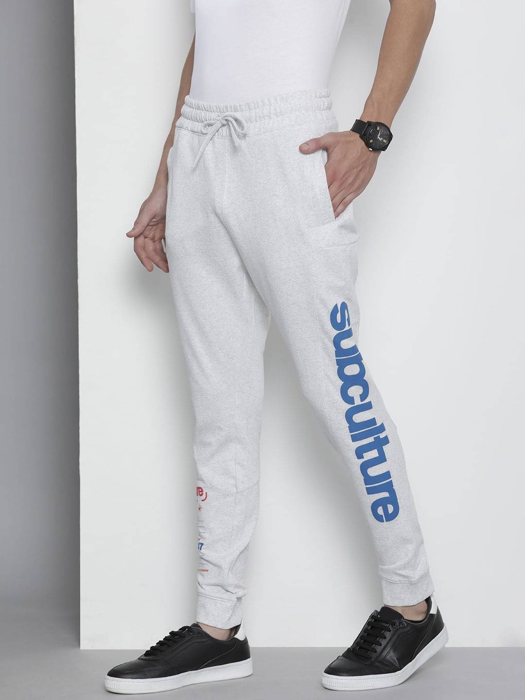    			The Indian Garage Co. Slim Flat Men's Joggers - White ( Pack of 1 )