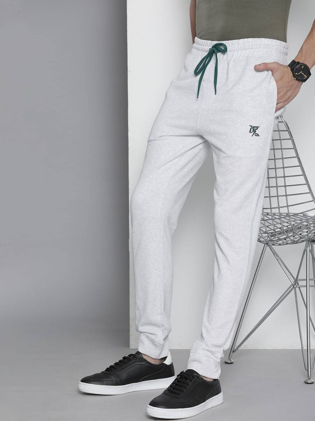     			The Indian Garage Co. Slim Flat Men's Joggers - White ( Pack of 1 )