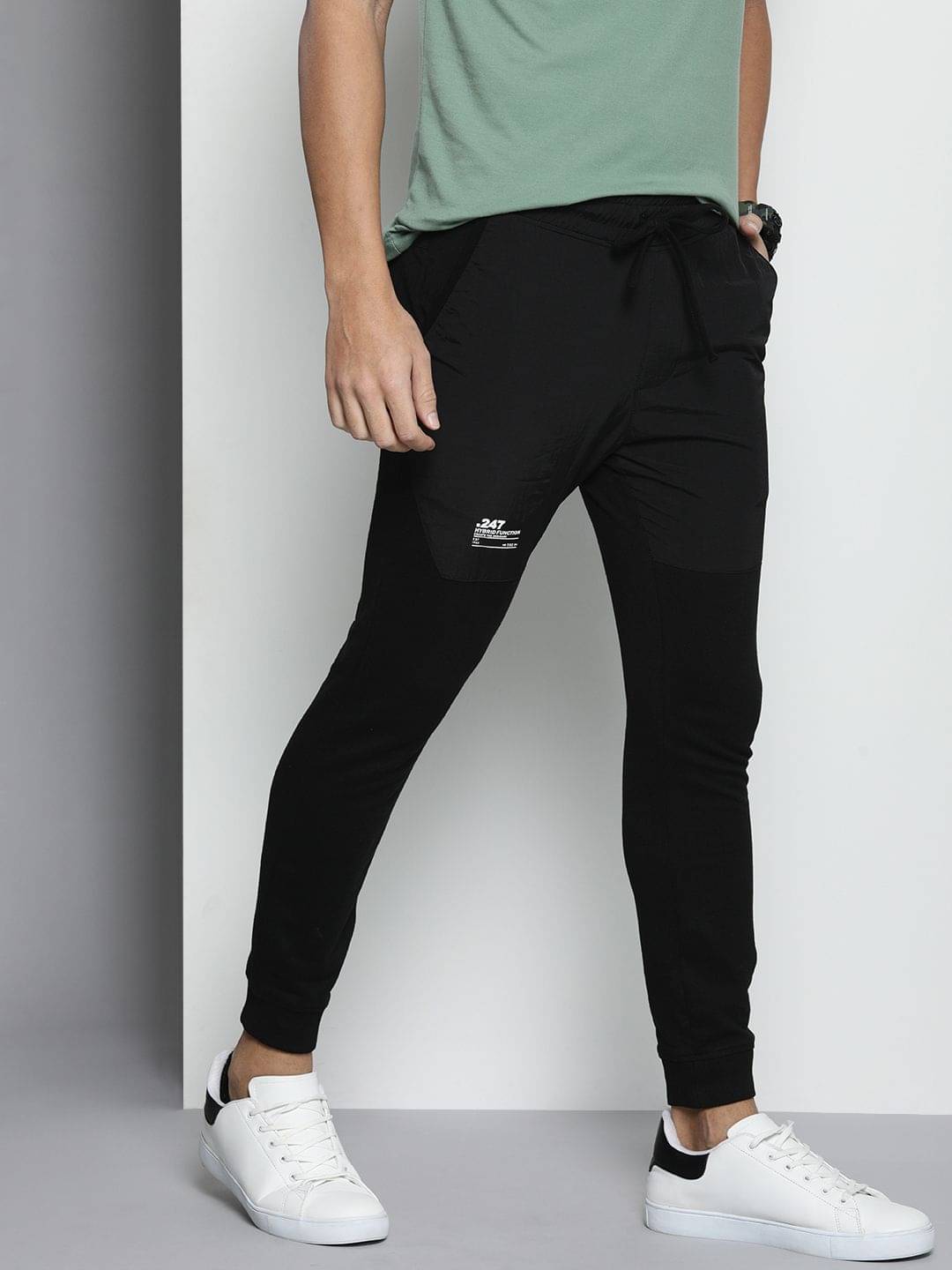     			The Indian Garage Co. Slim Flat Men's Joggers - Black ( Pack of 1 )