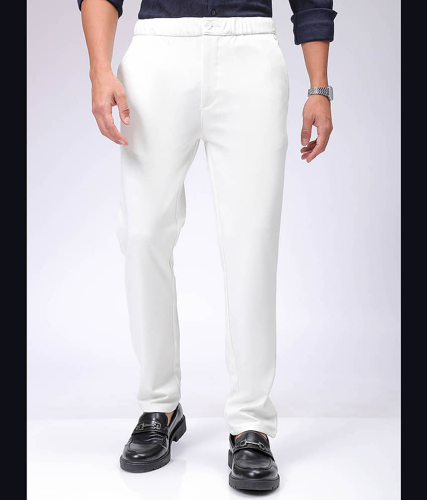 The Indian Garage Co. Slim Flat Men's Formal Trouser - White ( Pack of 1 ) - Trousers | Buy online on ZillyBuy