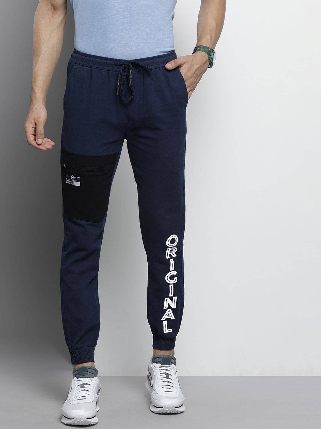     			The Indian Garage Co. Slim Flat Men's Joggers - Blue ( Pack of 1 )