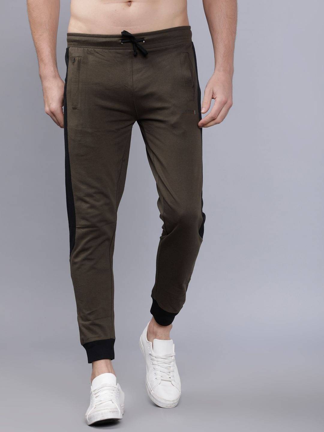     			The Indian Garage Co. Slim Flat Men's Joggers - Olive ( Pack of 1 )