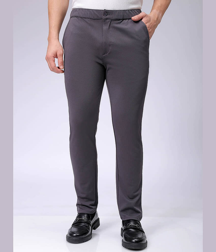The Indian Garage Co. Slim Flat Men's Formal Trouser - Light Grey ( Pack of 1 ) - Trousers | Buy online on ZillyBuy