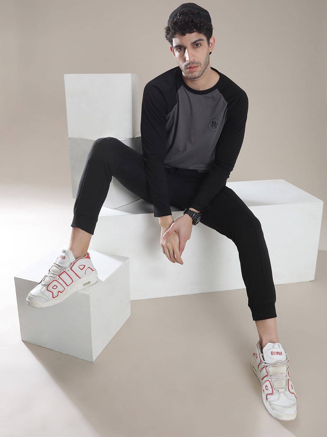     			The Indian Garage Co. Slim Flat Men's Joggers - Black ( Pack of 1 )