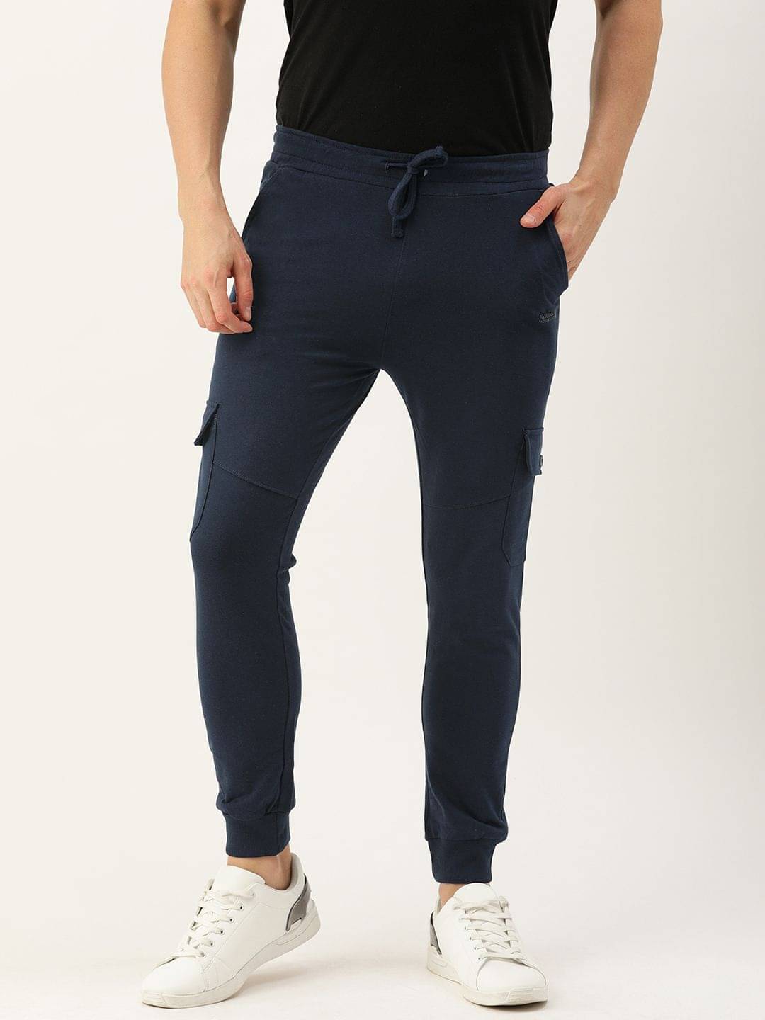     			The Indian Garage Co. Slim Flat Men's Joggers - Navy Blue ( Pack of 1 )