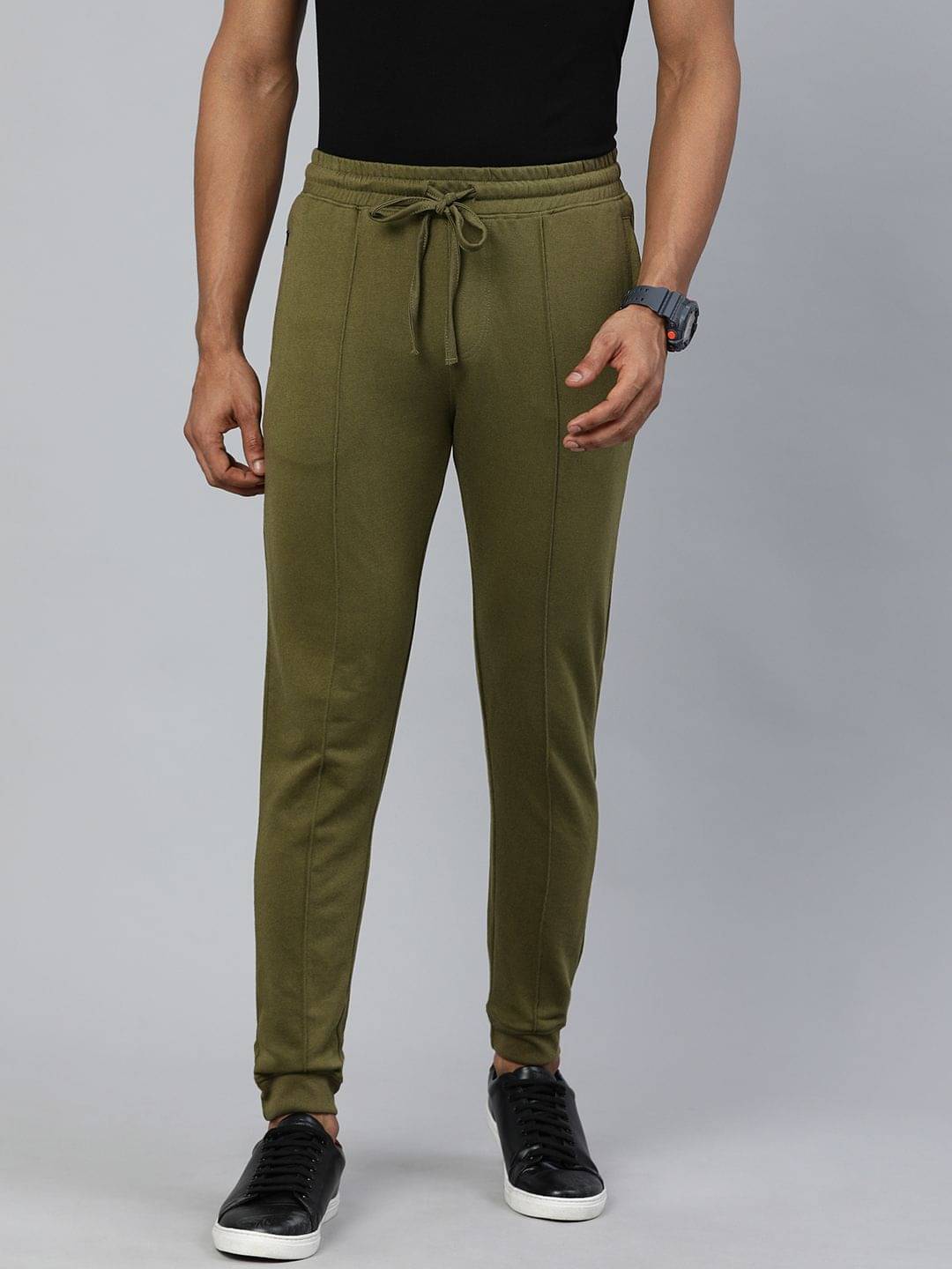     			The Indian Garage Co. Slim Flat Men's Joggers - Olive Green ( Pack of 1 )