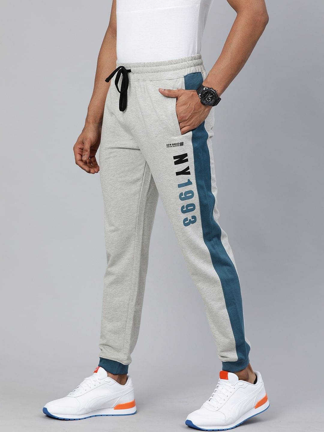     			The Indian Garage Co. Slim Flat Men's Joggers - Grey ( Pack of 1 )