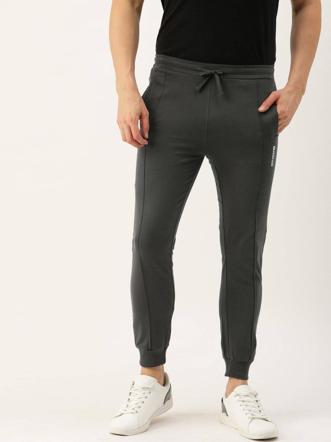     			The Indian Garage Co. Slim Flat Men's Joggers - Grey ( Pack of 1 )