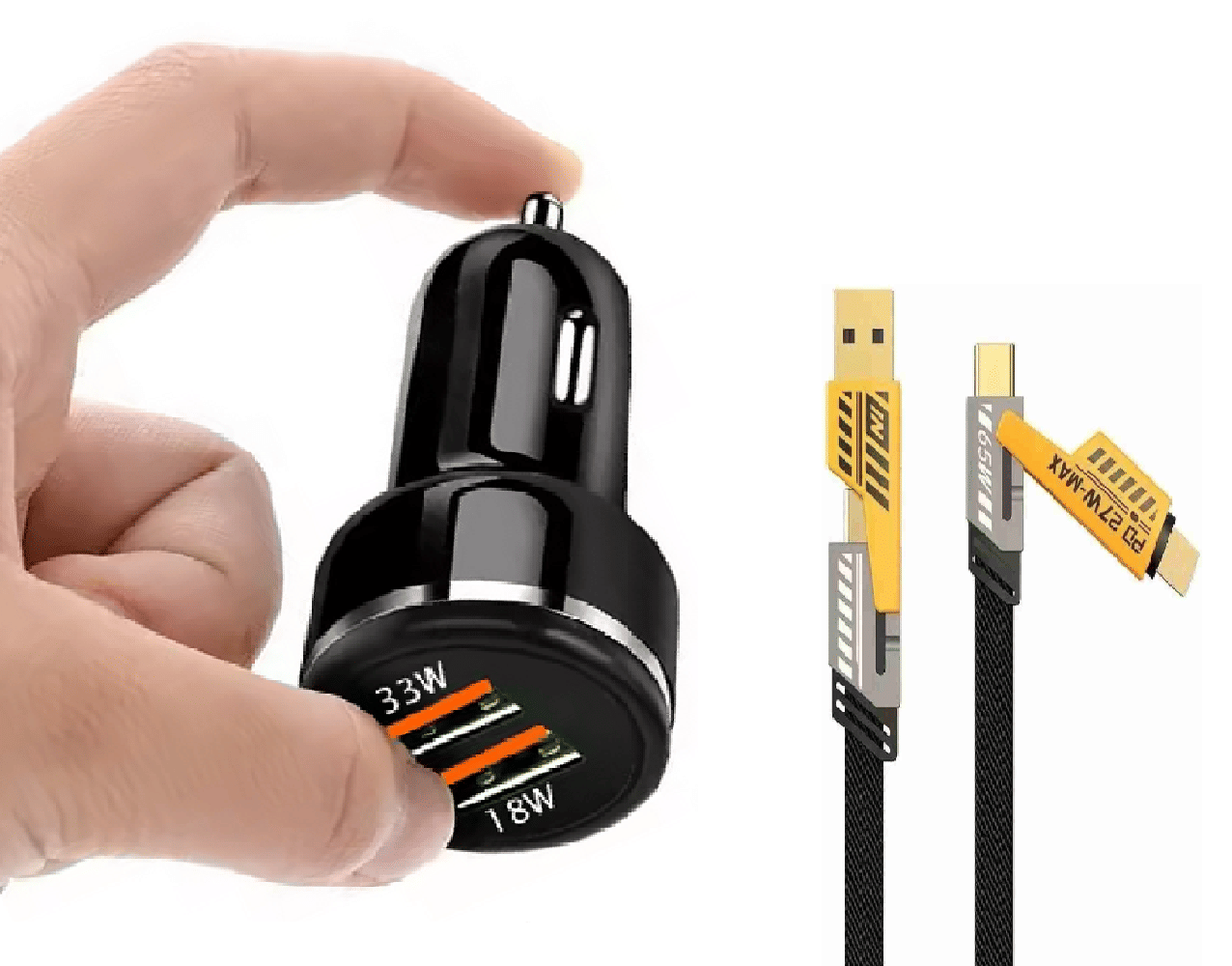 UniBoss Car Mobile Charger 51W Fast Charging Black UniBoss Car Mobile Charger 51W Fast Charging Black