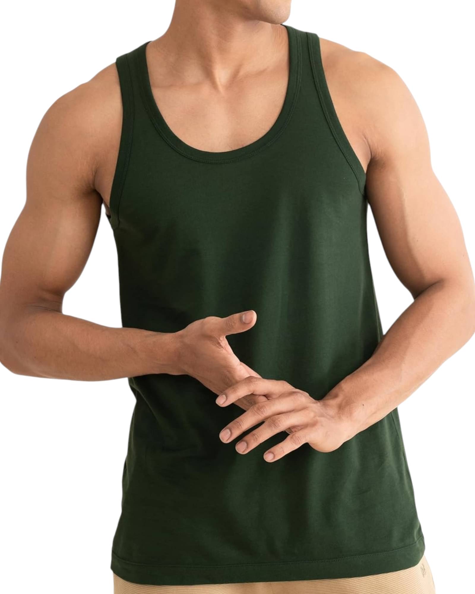     			WHEY FIT Pack of 1 Polyester Gym Vest For Men ( Olive )