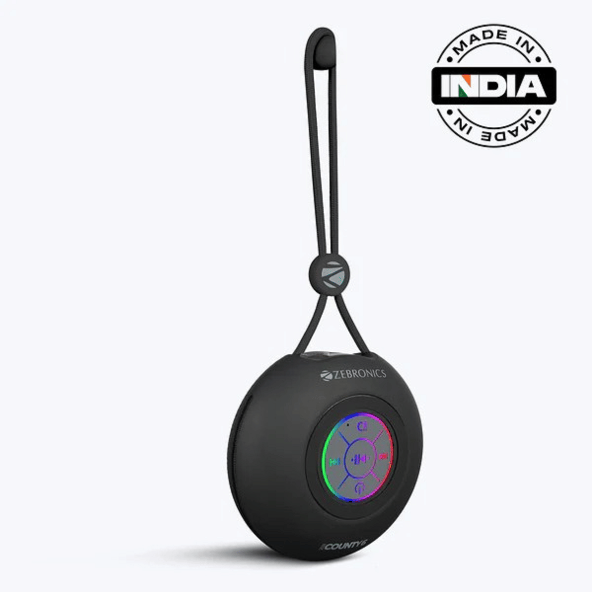     			Zebronics COUNTY 6 3 W Bluetooth Speaker Bluetooth V 5.3 with Call function,TWS feature Playback Time 12 hrs Black