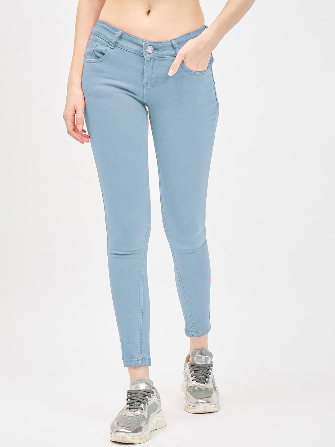     			novio - Light Blue Cotton Slim Fit Women's Jeans ( Pack of 1 )