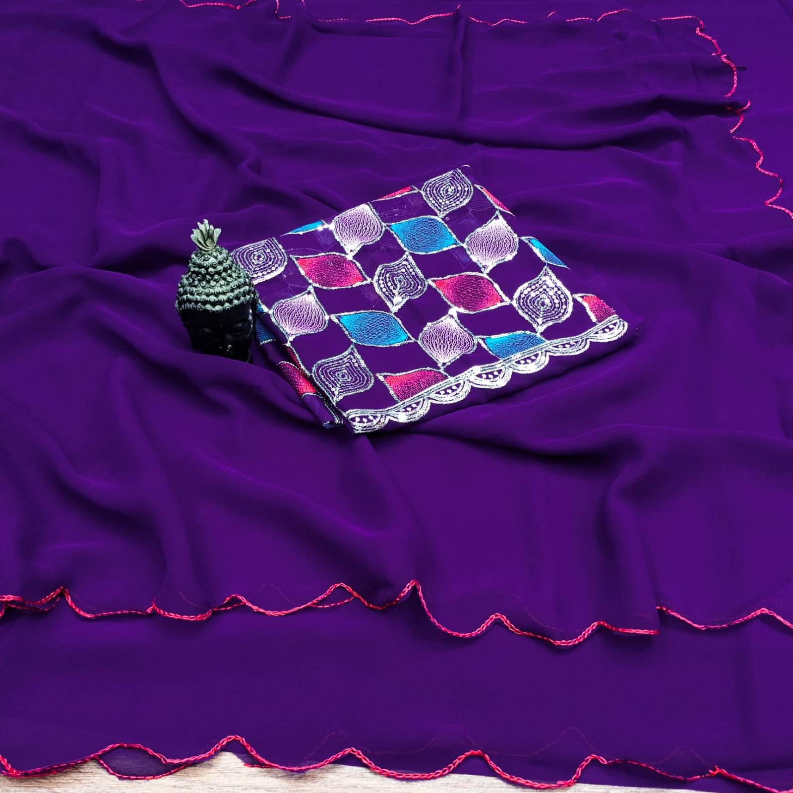 supalee Tex Georgette Solid Saree With Unstitched Blouse Piece ( Multicolor1 ) supalee Tex Georgette Solid Saree With Unstitched Blouse Piece ( Multicolor1 )