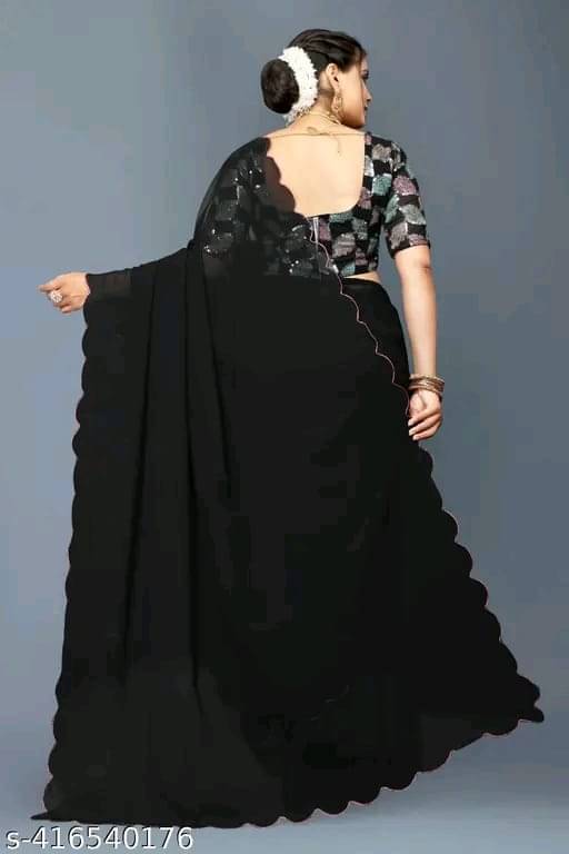 supalee Tex Georgette Solid Saree With Unstitched Blouse Piece ( Multicolor1 )     			supalee Tex Georgette Solid Saree With Unstitched Blouse Piece ( Multicolor1 )