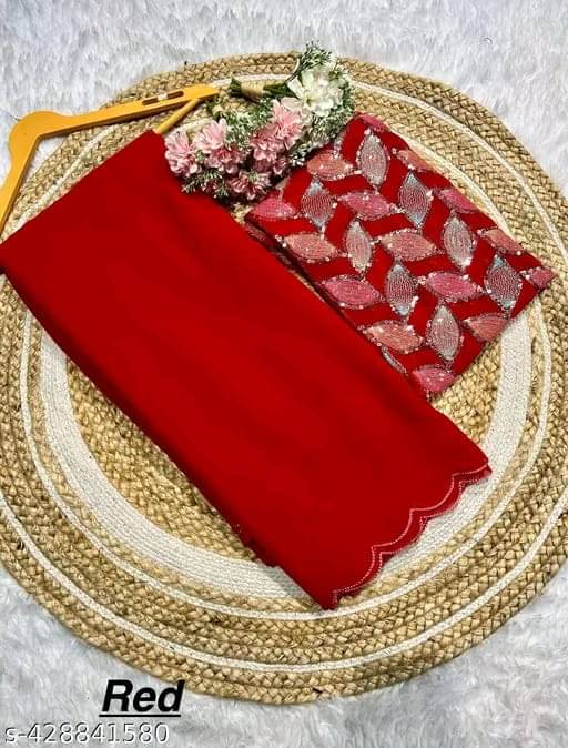 supalee Tex Georgette Solid Saree With Unstitched Blouse Piece ( Multicolor1 ) supalee Tex Georgette Solid Saree With Unstitched Blouse Piece ( Multicolor1 )