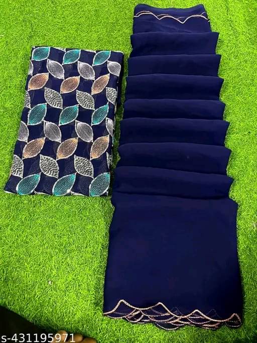 supalee Tex Georgette Solid Saree With Unstitched Blouse Piece ( Multicolor1 ) supalee Tex Georgette Solid Saree With Unstitched Blouse Piece ( Multicolor1 )