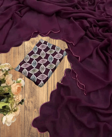 supalee Tex Georgette Solid Saree With Unstitched Blouse Piece ( Multicolor1 )     			supalee Tex Georgette Solid Saree With Unstitched Blouse Piece ( Multicolor1 )