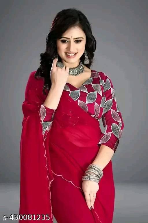     			supalee Tex Georgette Solid Saree With Unstitched Blouse Piece ( Multicolor1 )
