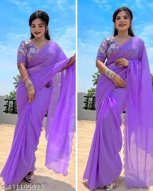     			supalee Tex Georgette Solid Saree With Unstitched Blouse Piece ( Multicolor1 )