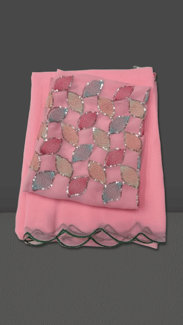 supalee Tex Georgette Solid Saree With Unstitched Blouse Piece ( Multicolor1 )     			supalee Tex Georgette Solid Saree With Unstitched Blouse Piece ( Multicolor1 )