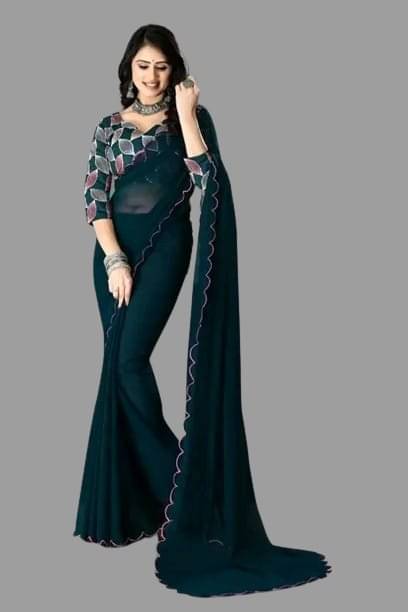 supalee Tex Georgette Solid Saree With Unstitched Blouse Piece ( Multicolor1 ) supalee Tex Georgette Solid Saree With Unstitched Blouse Piece ( Multicolor1 )