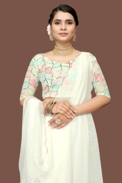supalee Tex Georgette Solid Saree With Unstitched Blouse Piece ( Multicolor1 ) supalee Tex Georgette Solid Saree With Unstitched Blouse Piece ( Multicolor1 )
