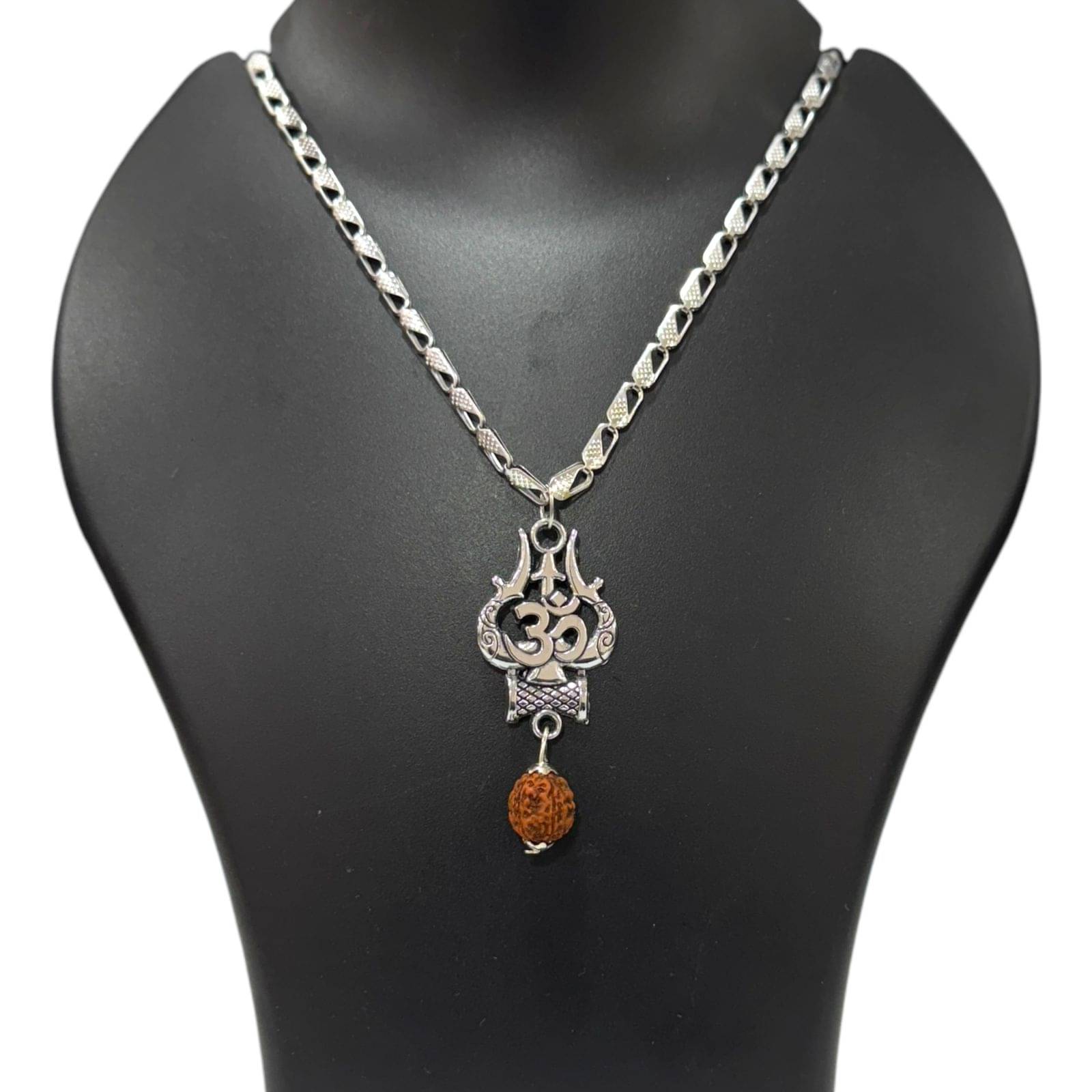 AKLINA Silver Religious Pendant With Chain ( Pack of 1 ) AKLINA Silver Religious Pendant With Chain ( Pack of 1 )