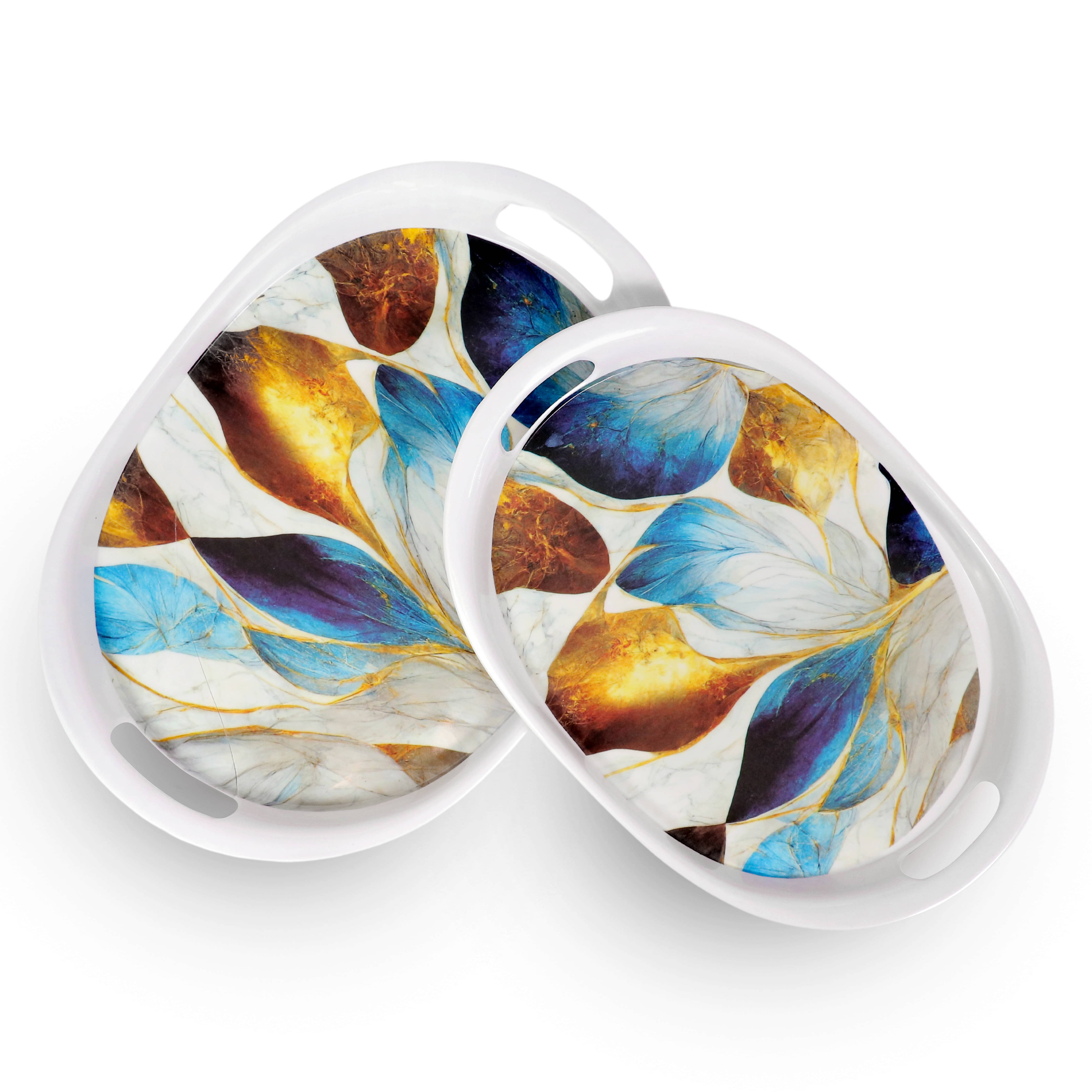     			ARIYA Melamine Serving Tray 10 ml Multicolor ( Set of 2 )