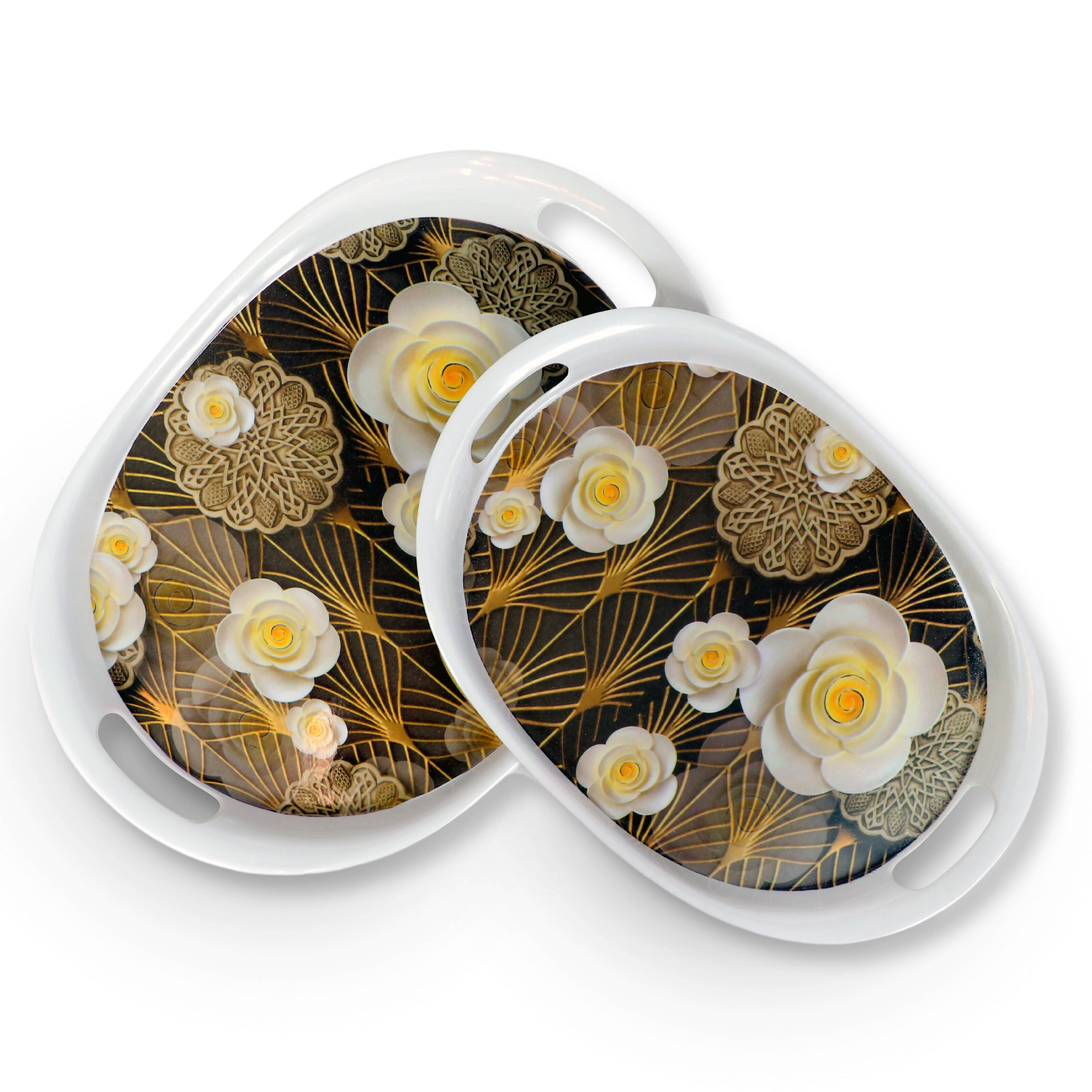     			ARIYA Melamine Serving Tray 10 ml Multicolor ( Set of 2 )